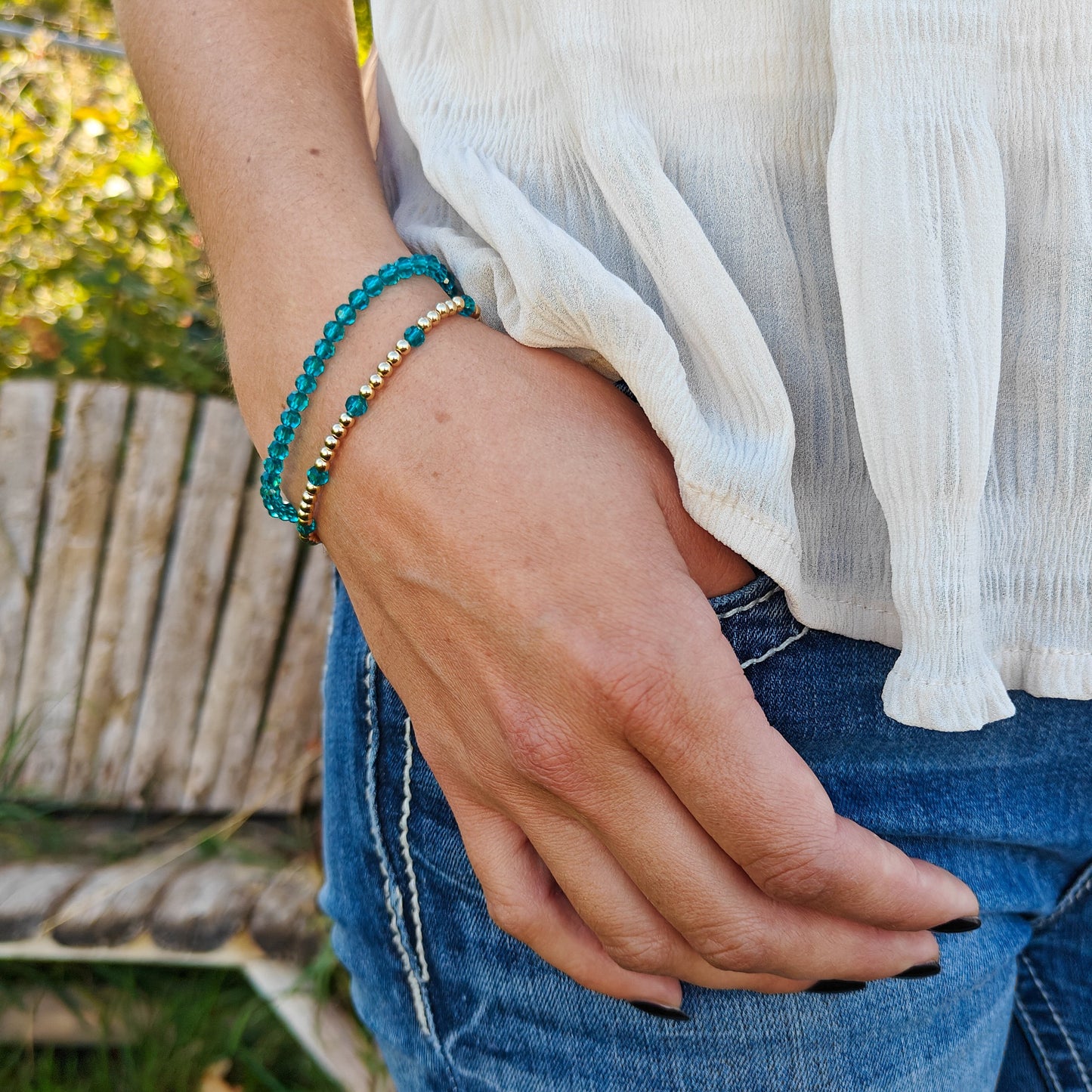 December Birth Stone Bracelet | Crystal Beads