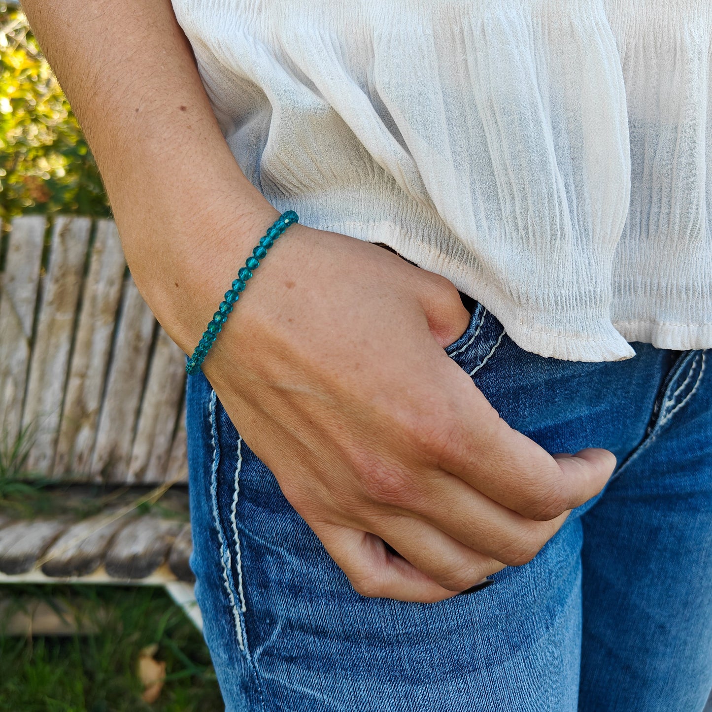 December Birth Stone Bracelet | Crystal Beads