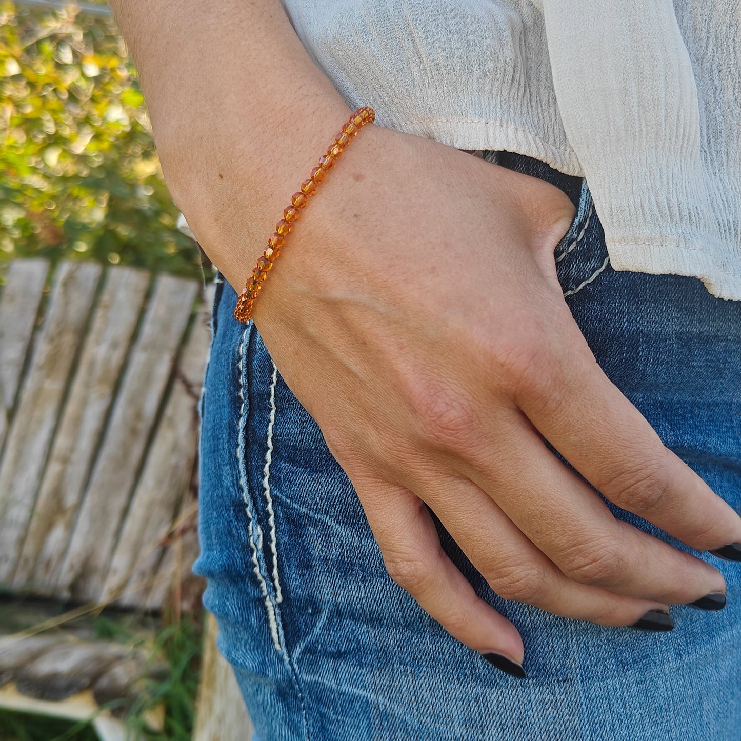 November Birth Stone Bracelet | Crystal Beads