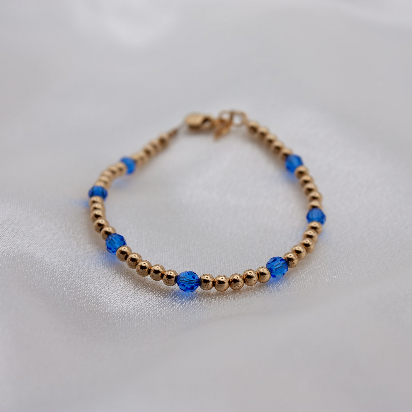 September Birth Stone Bracelet | Gold + Crystal Beads